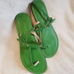 Larry Stuart Green Leather Sandals sz 7